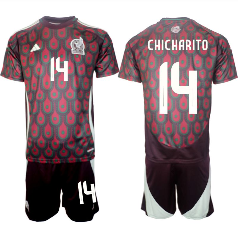 Men 2024-2025 Season Mexico home red #14 Soccer Jersey